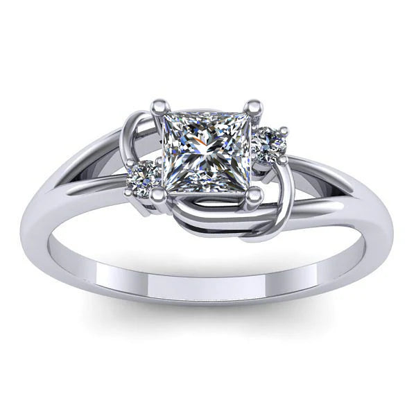 Inel cu diamant de laborator patrat