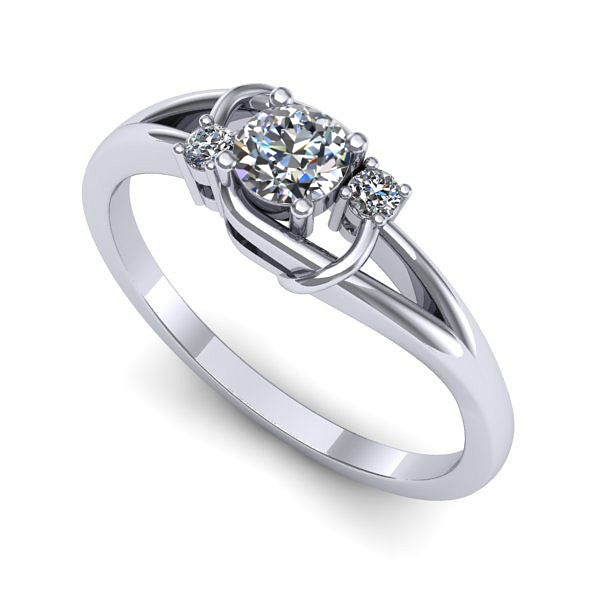 Inel logodna din aur alb cu diamant de laborator