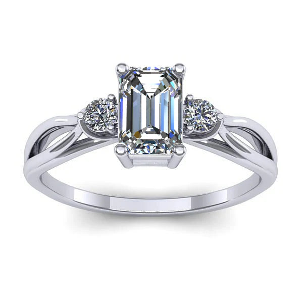 Inel de logodna cu diamant de laborator dreptunghiular