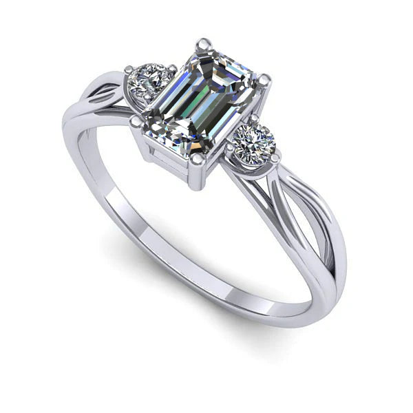 Inel logodna din aur alb cu diamant de laborator