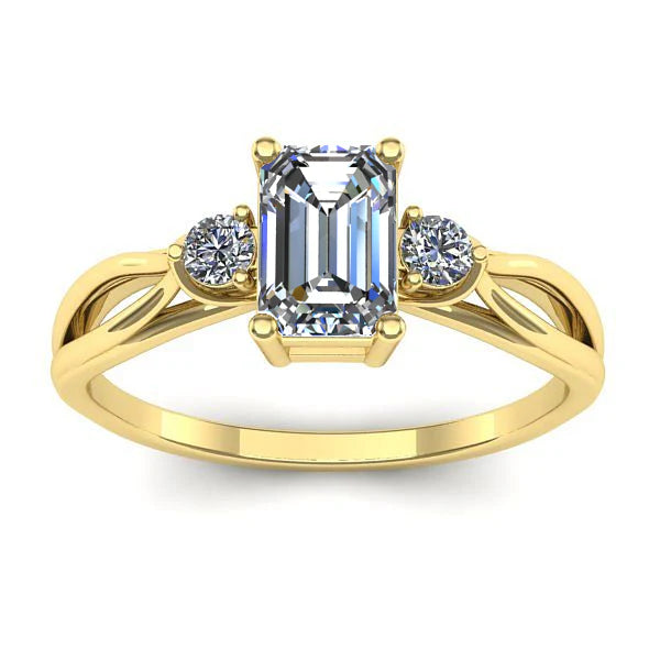 Inel de logodna cu diamant de laborator dreptunghiular