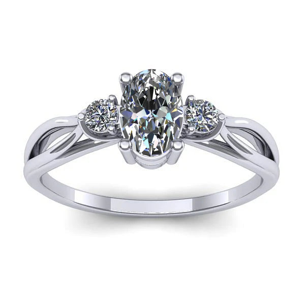 Inel logodna cu diamant de laborator oval