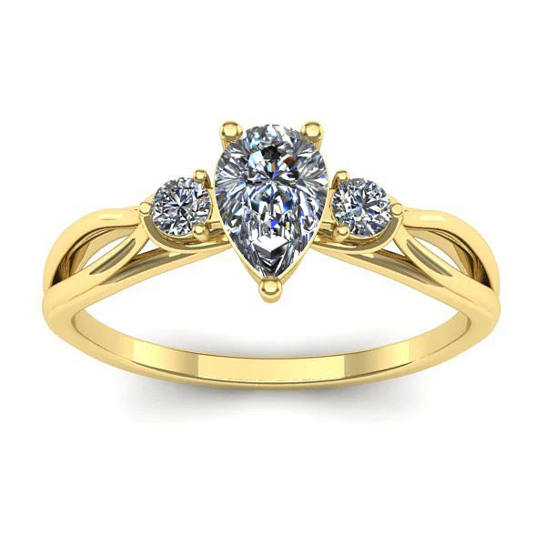 Inel logodna cu diamant de laborator lacrima