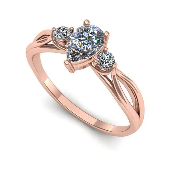 Inel de logodna din aur roz cu diamant de laborator