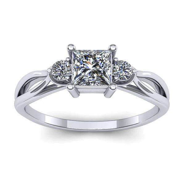 Inel cu diamant de laborator patrat