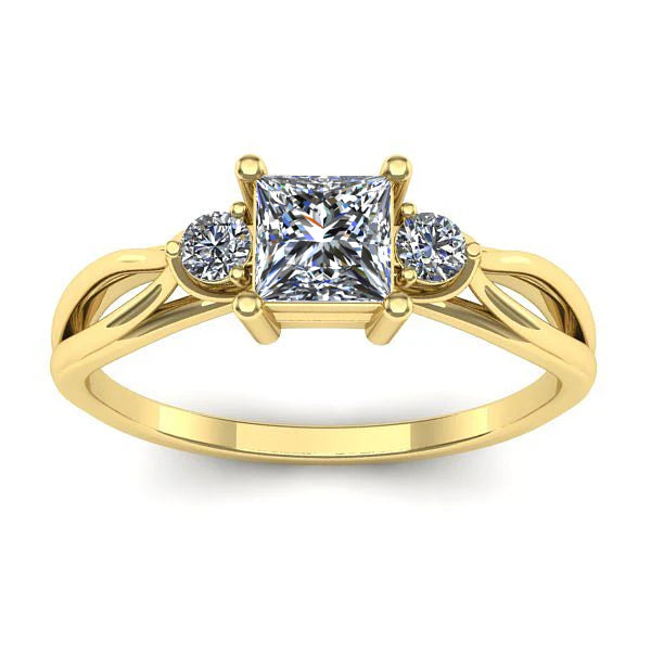 Inel logodna cu diamant de laborator patrat