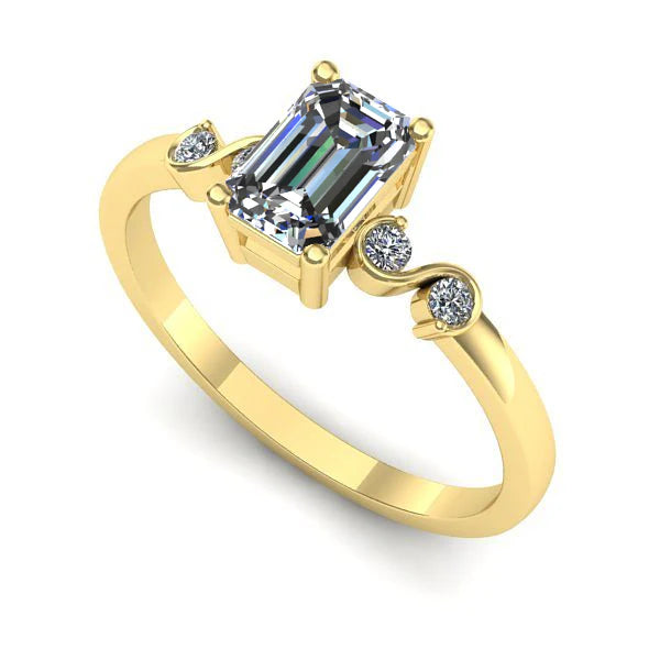 Inel de logodna din aur galben cu diamant de laborator