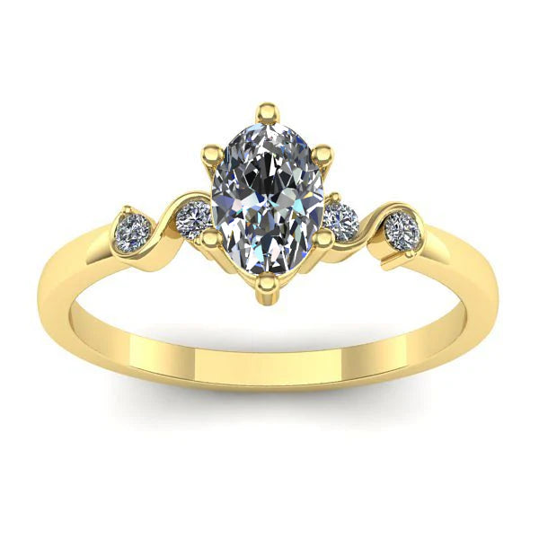Inel cu diamant de laborator oval