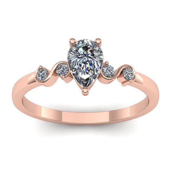 Inel logodna cu diamant de laborator lacrima