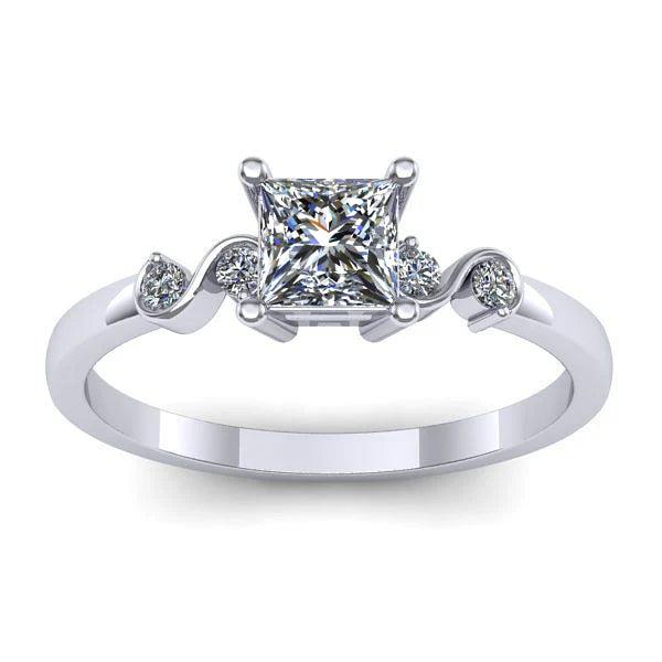 Inel logodna cu diamant de laborator patrat