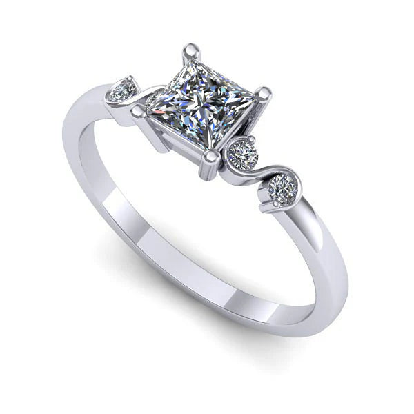 Inel logodna din aur alb cu diamant de laborator