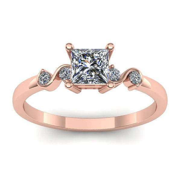 Inel logodna cu diamant de laborator patrat