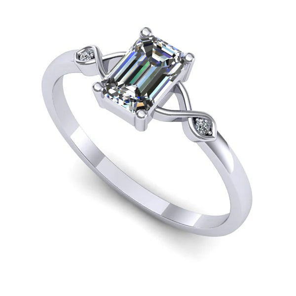 Inel logodna din aur alb cu diamant de laborator