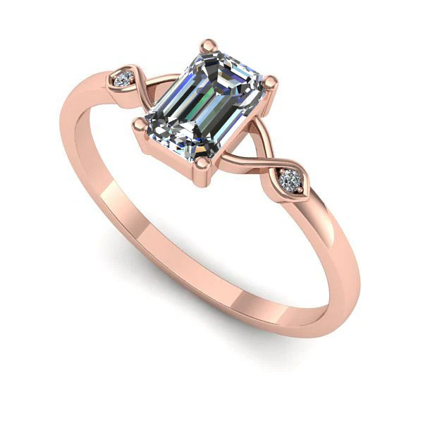 Inel logodna din aur roz cu diamant de laborator