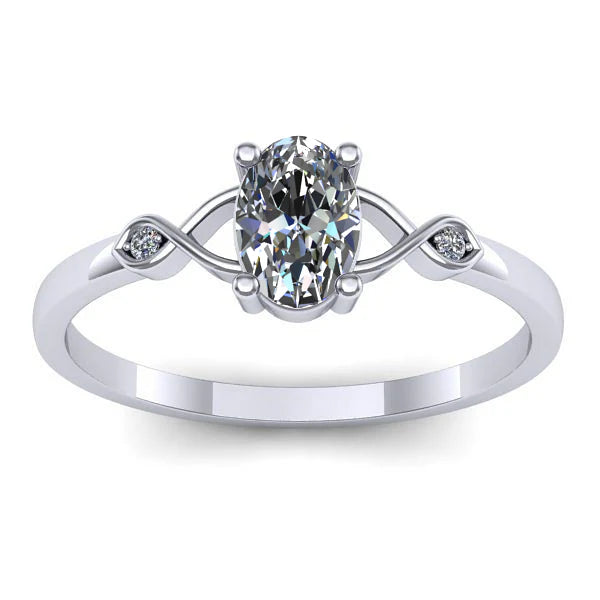 Inel cu diamant de laborator oval