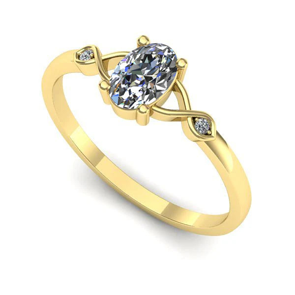 Inel de logodna din aur galben cu diamant de laborator