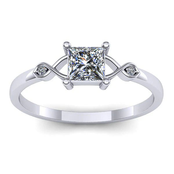 Inel logodna cu diamant de laborator patrat