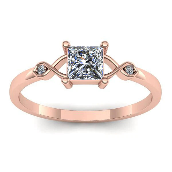 Inel cu diamant de laborator patrat