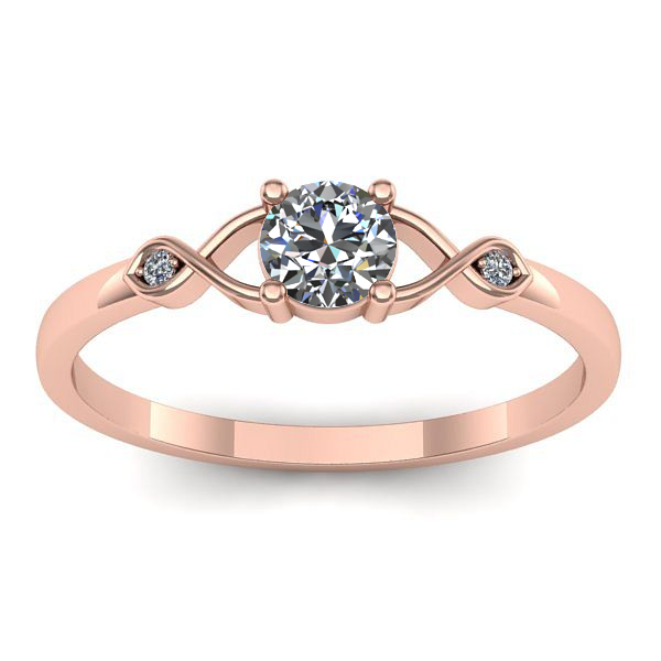 Inel cu diamant de laborator rotund