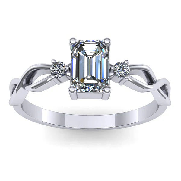 Inel de logodna cu diamant de laborator dreptunghiular