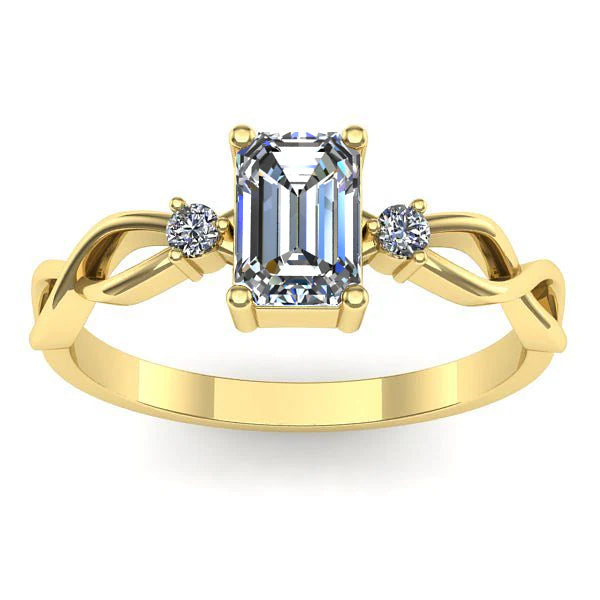 Inel de logodna cu diamant de laborator dreptunghiular