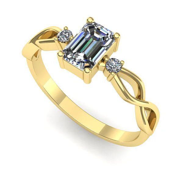 Inel logodna din aur galben cu diamant de laborator