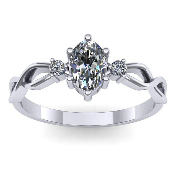 Inel logodna cu diamant de laborator oval