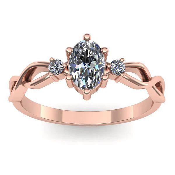 Inel logodna cu diamant de laborator oval