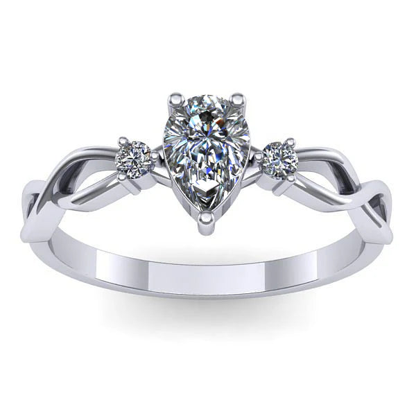 Inel logodna cu diamant de laborator lacrima