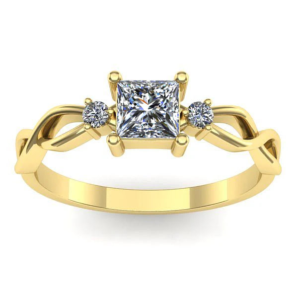 Inel logodna cu diamant de laborator patrat