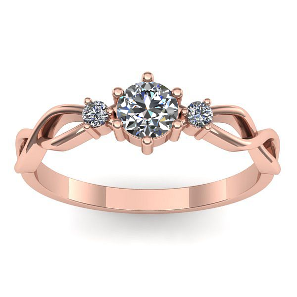 Inel cu diamant de laborator rotund