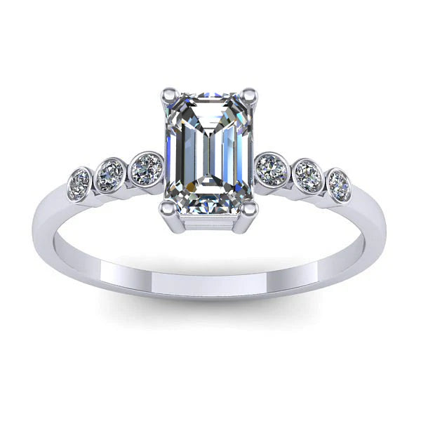 Inel de logodna cu diamant de laborator dreptunghiular