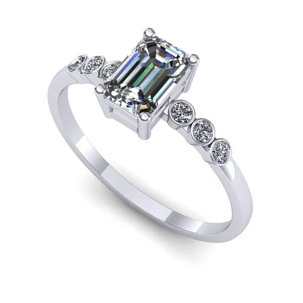 Inel din aur alb cu diamant de laborator