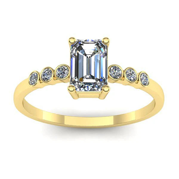 Inel de logodna cu diamant de laborator dreptunghiular