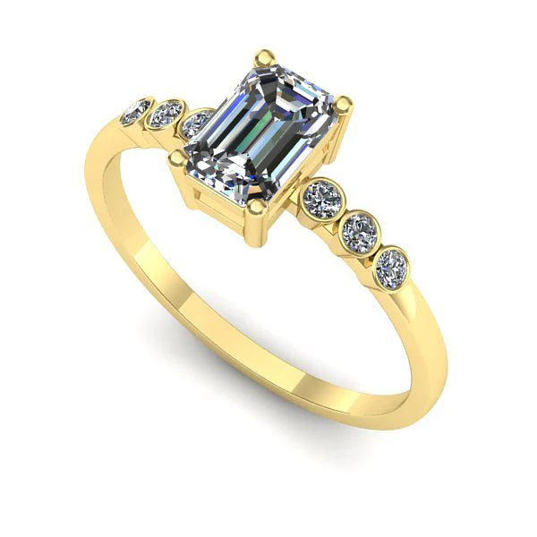 Inel din aur galben cu diamant de laborator