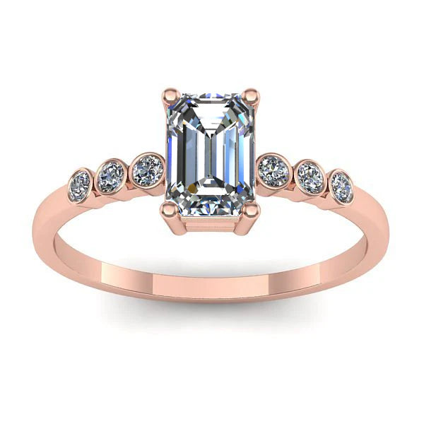 Inel logodna cu diamant de laborator dreptunghiular