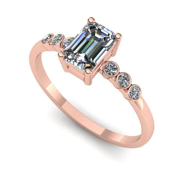 Inel de logodna din aur roz cu diamant de laborator