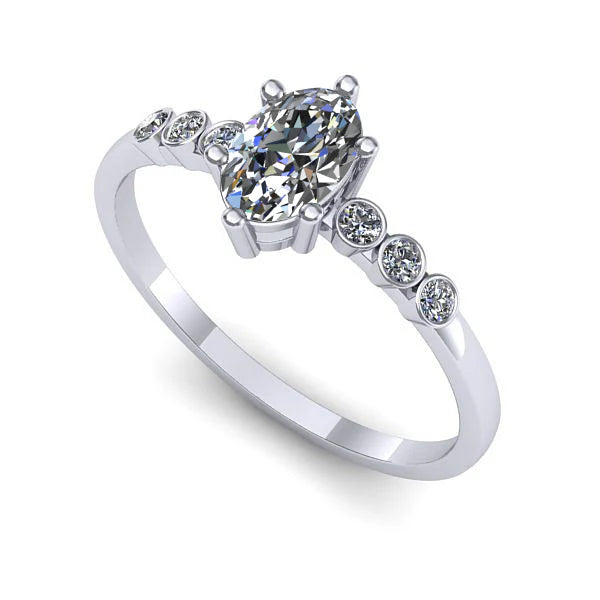 Inel logodna din aur alb cu diamant de laborator