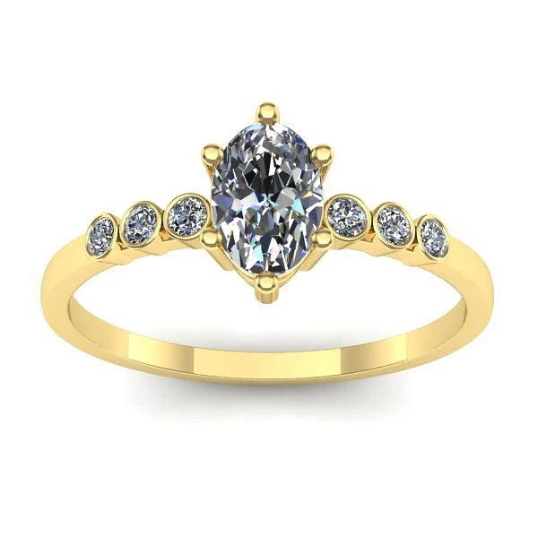 Inel cu diamant de laborator oval