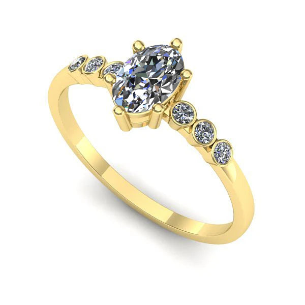 Inel logodna din aur galben cu diamant de laborator