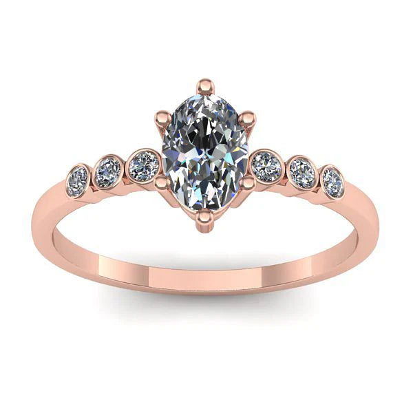 Inel cu diamant de laborator oval