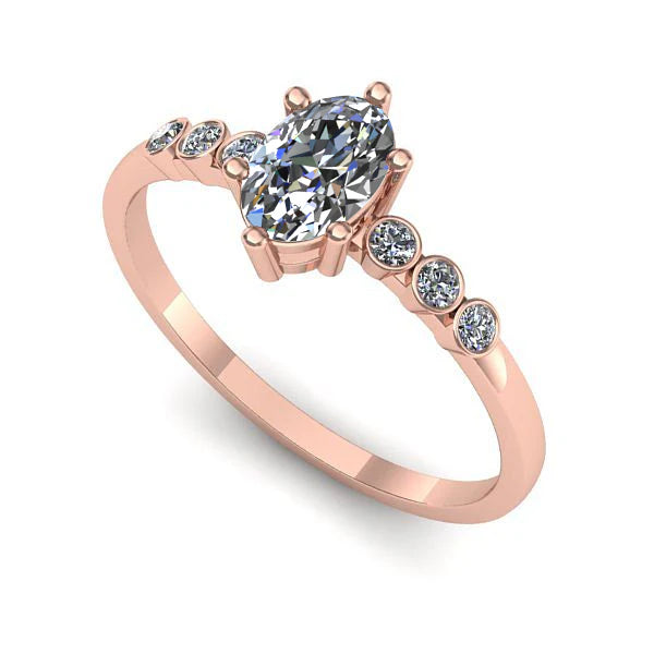 Inel de logodna din aur roz cu diamant de laborator