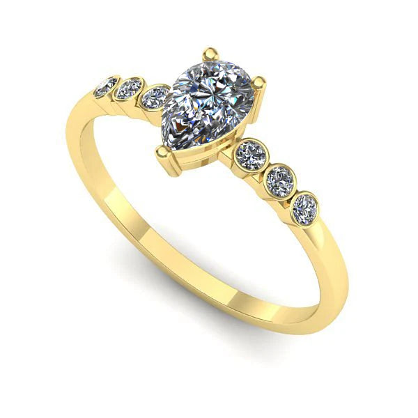 Inel logodna din aur galben cu diamant de laborator