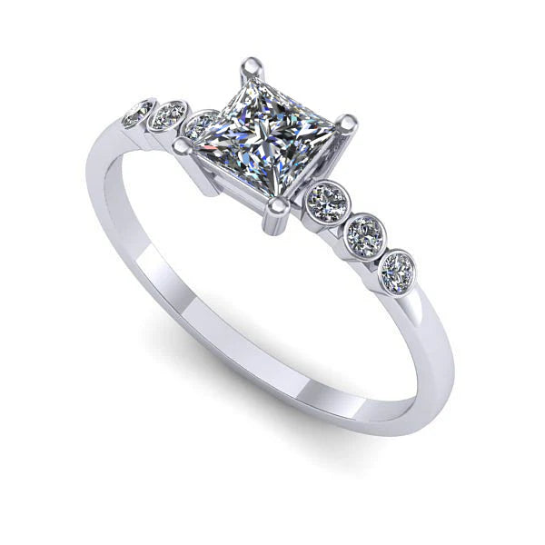 Inel logodna din aur alb cu diamant de laborator