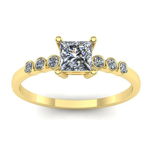 Inel cu diamant de laborator patrat