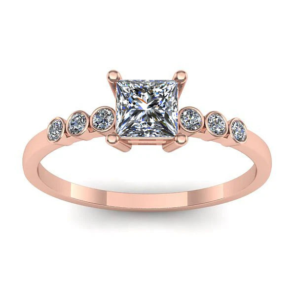 Inel logodna cu diamant de laborator patrat