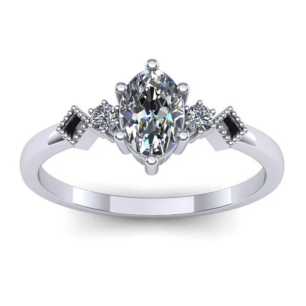 Inel logodna cu diamant de laborator oval