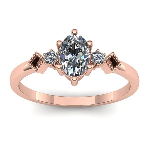 Inel cu diamant de laborator oval