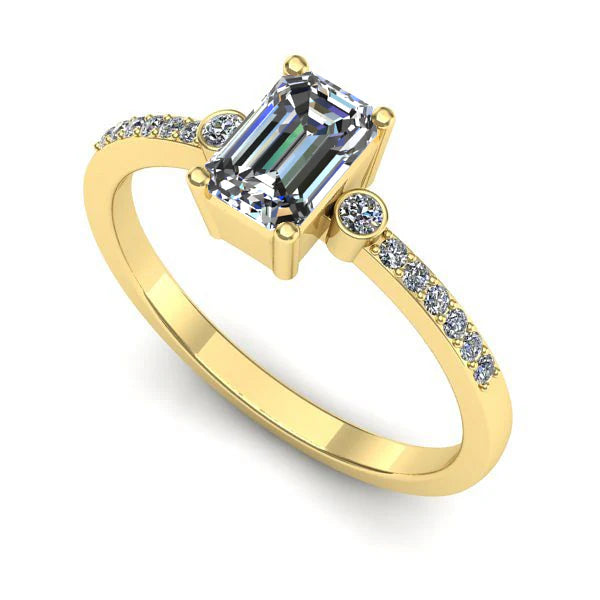 Inel de logodna din aur galben cu diamant de laborator