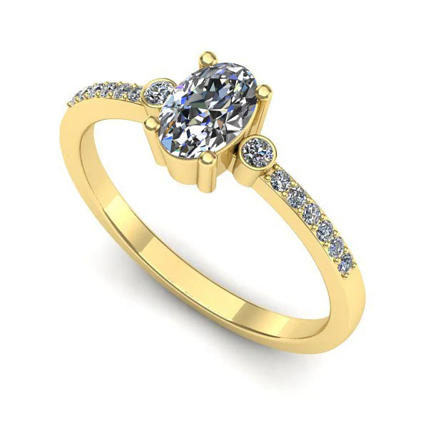 Inel de logodna din aur galben cu diamant de laborator
